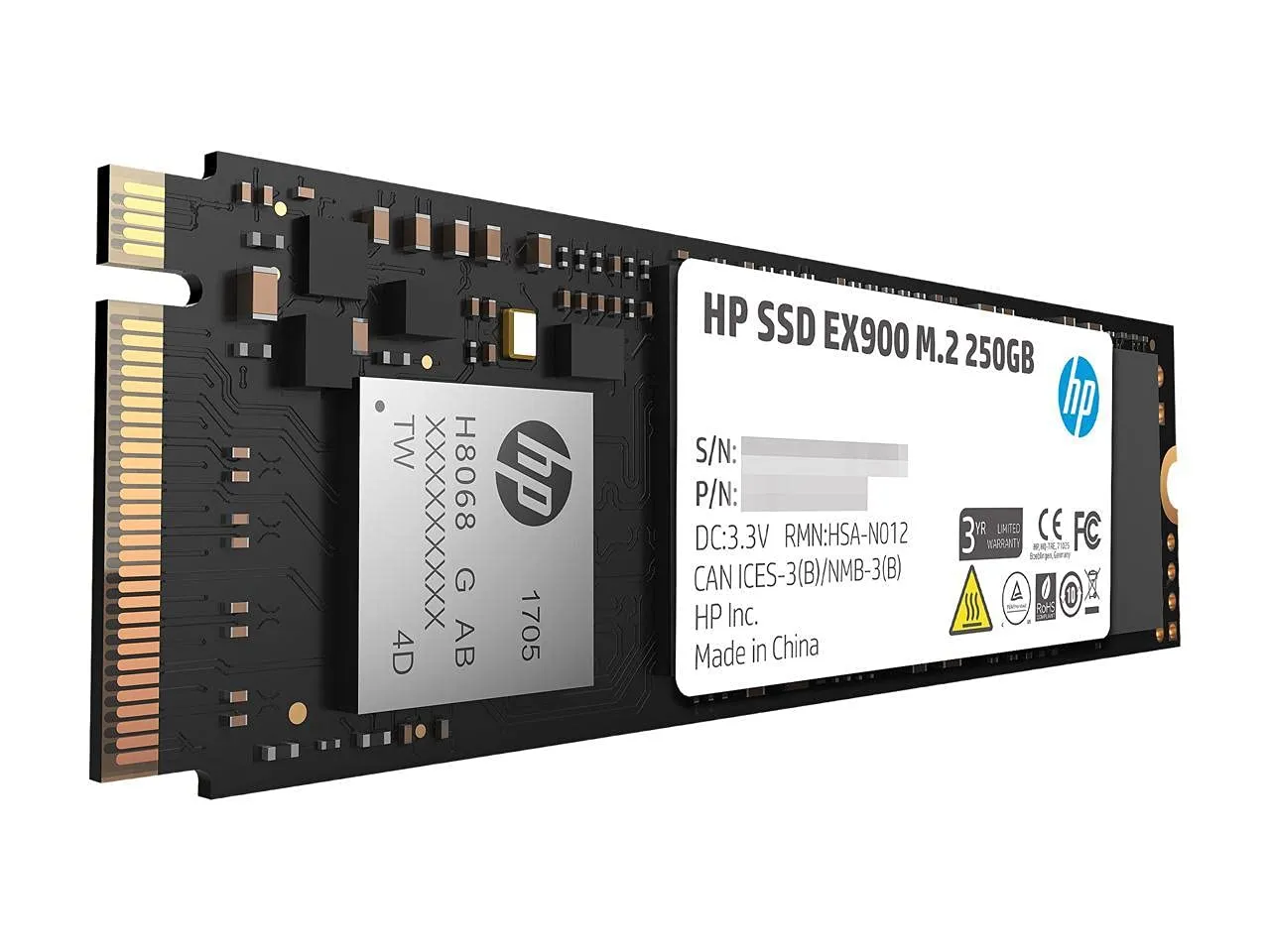 HP INTERNAL SSD 250GB NVME (EX900) view 3